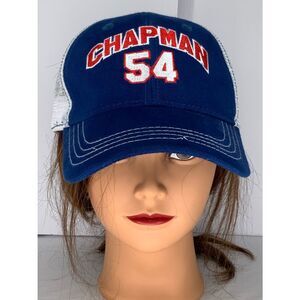 Chapman Blue, Red, White Textile Unisex Trucker Cap MLB  Players Choice Sz OS